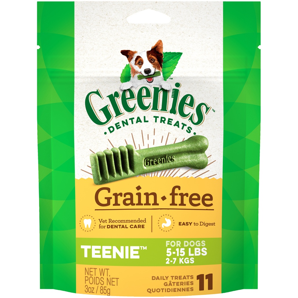 slide 1 of 1, Greenies Grain Free Teenie Dental Dog Treats, 3 oz