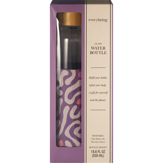 slide 1 of 1, SNAP Everybeing Glass Water Bottle Purp, 1 ct