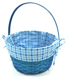 HH 10 in Lined Bamboo Basket - Blue