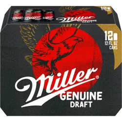 Miller Genuine Draft, 12 pk, 12 oz cans, 4.6% ABV