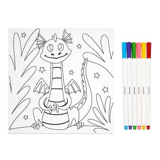 slide 1 of 2, Dragon Coloring Board Kit By Creatology, 8 in x 8 in