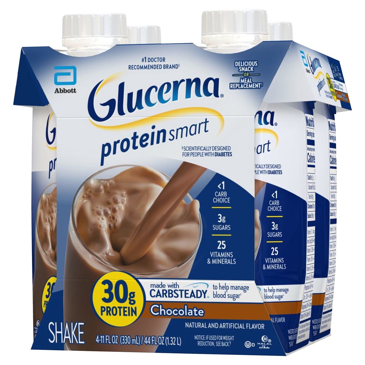 slide 5 of 5, Glucerna Rich Chocolate Protein Shake, 30 gram, 4 ct