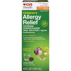 slide 1 of 1, CVS Health 24 Hour Children's Allergy Relief Grape Flavor, 4 fl oz