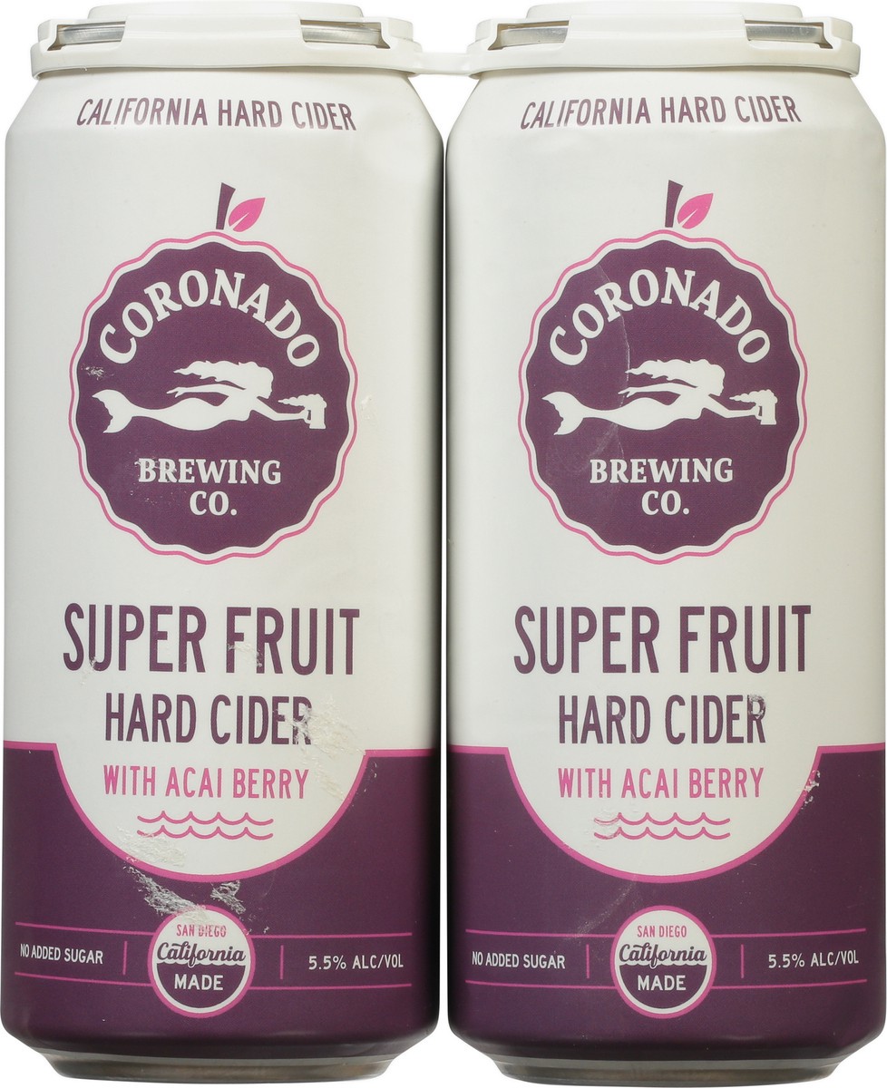slide 12 of 13, Coronado Brewing Co. Super Fruit Hard Cider with Acai Berry 4 - 16 fl oz Cans, 4 ct; 16 oz