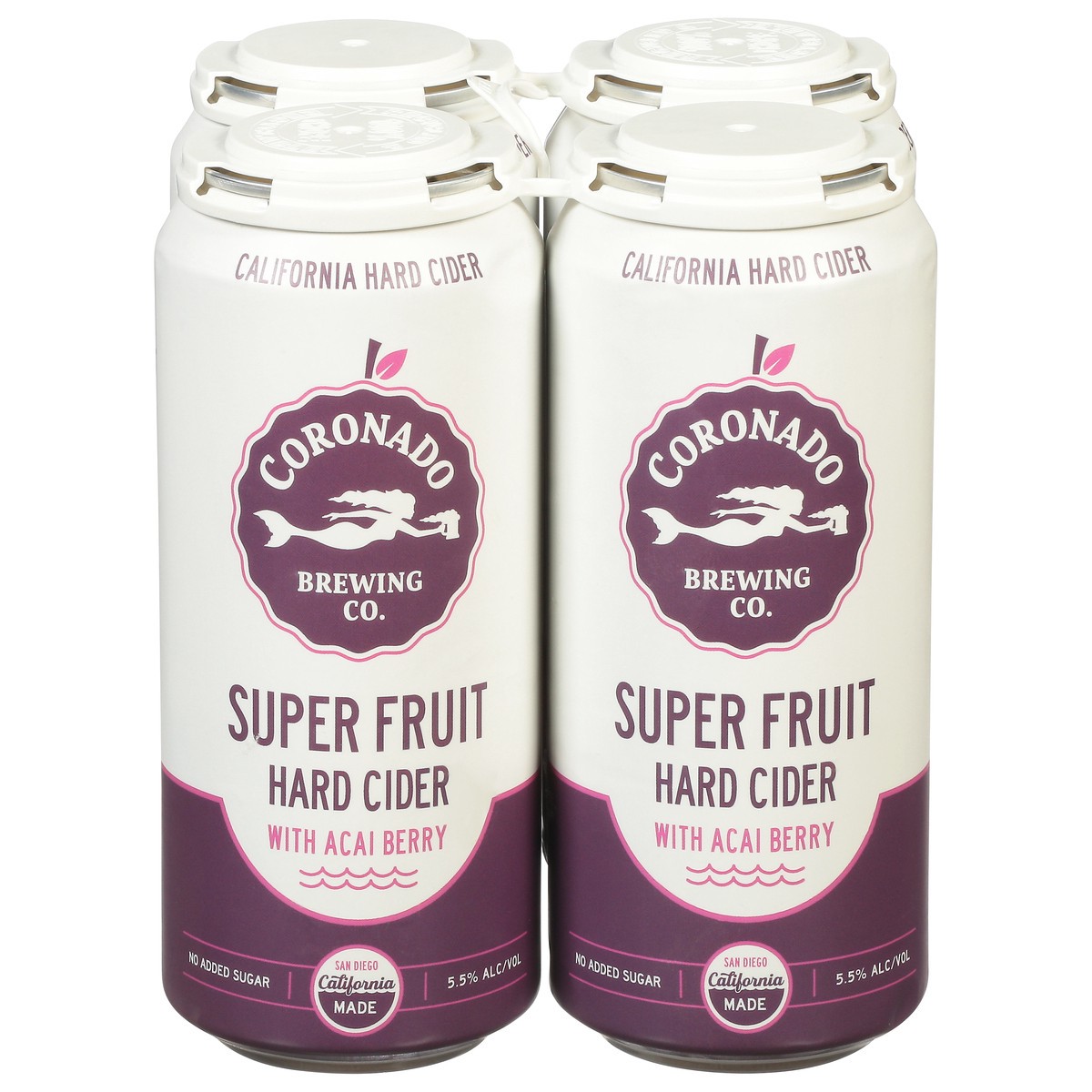 slide 1 of 13, Coronado Brewing Co. Super Fruit Hard Cider with Acai Berry 4 - 16 fl oz Cans, 4 ct; 16 oz