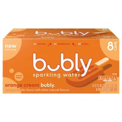 Bubly Sparkling Water Orange Cream 12 Fl Oz, 8 Count