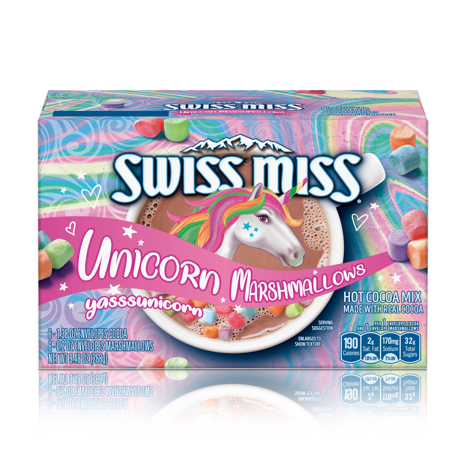 slide 1 of 5, Swiss Miss Unicorn Marshmallows Hot Cocoa Mix, 6 Count Hot Cocoa Mix Packets, 6 ct