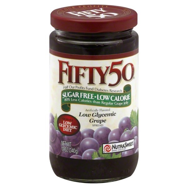 slide 1 of 1, Fifty50 Spread, Grape, Low Glycemic, 12 oz