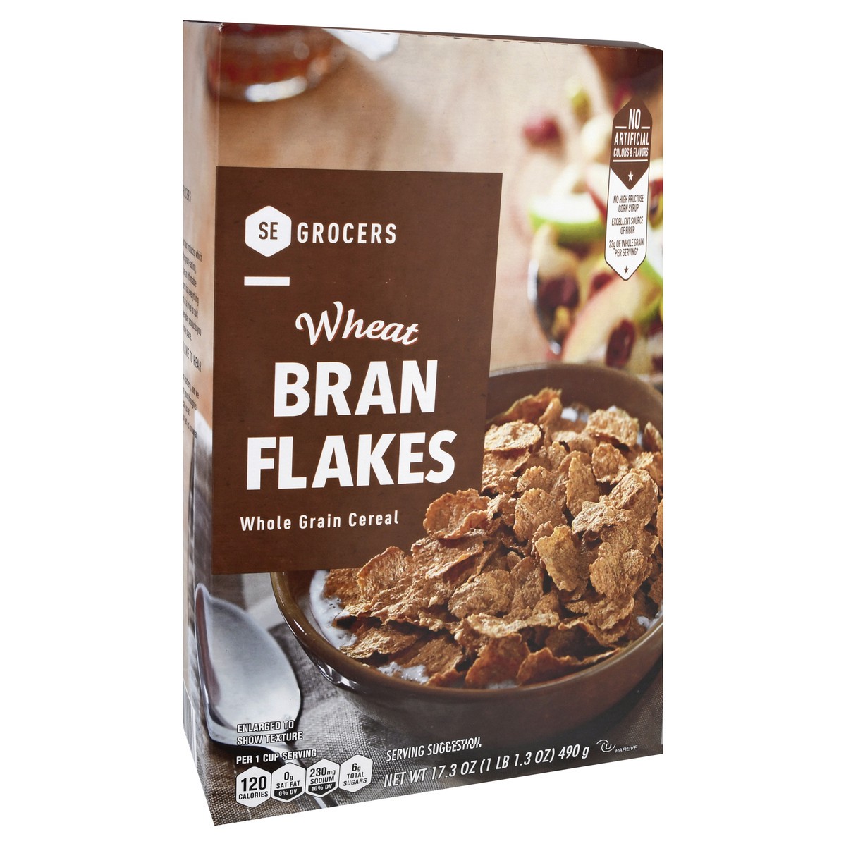 slide 6 of 10, SE Grocers Whole Grain Cereal Wheat Bran Flakes, 17.3 oz