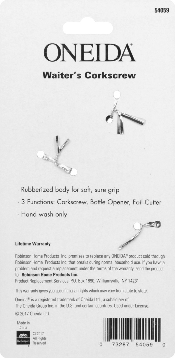 slide 5 of 9, Oneida Waiters Corkscrew - Each, 1 ct