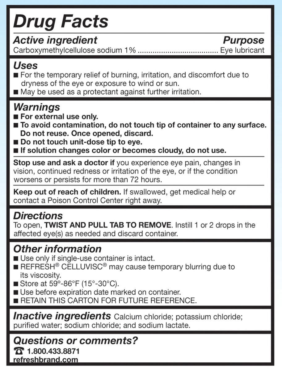 slide 2 of 6, Refresh Celluvisc Lubricant Eye Gel Preservative-Free Tears, 0.01 fl oz (0.4 mL), 30 Single-Use Containers, 30 ct