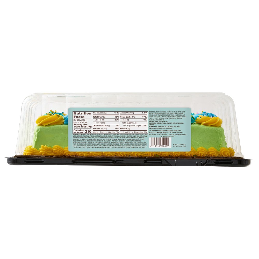 slide 1 of 3, Bakery Fresh Goodness Green Marble Quarter Sheet Cake, 56 oz