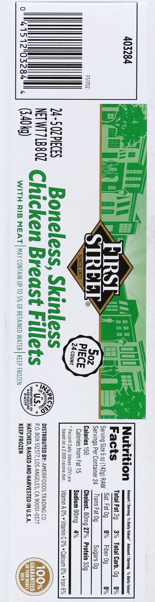 slide 4 of 6, First Street Boneless Skinless Breast, 24 ct; 5 oz
