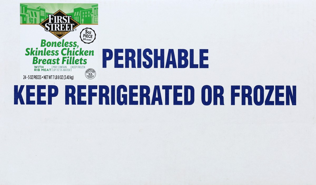 slide 5 of 6, First Street Boneless Skinless Breast, 24 ct; 5 oz