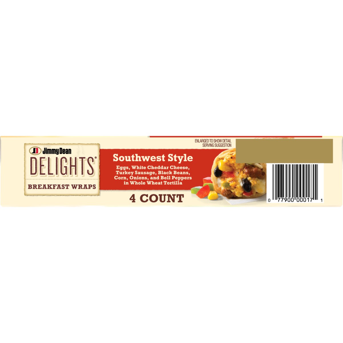 slide 4 of 8, Jimmy Dean Delights Breakfast Wrap, Southwest Style, Frozen, 4 Count, 17 oz