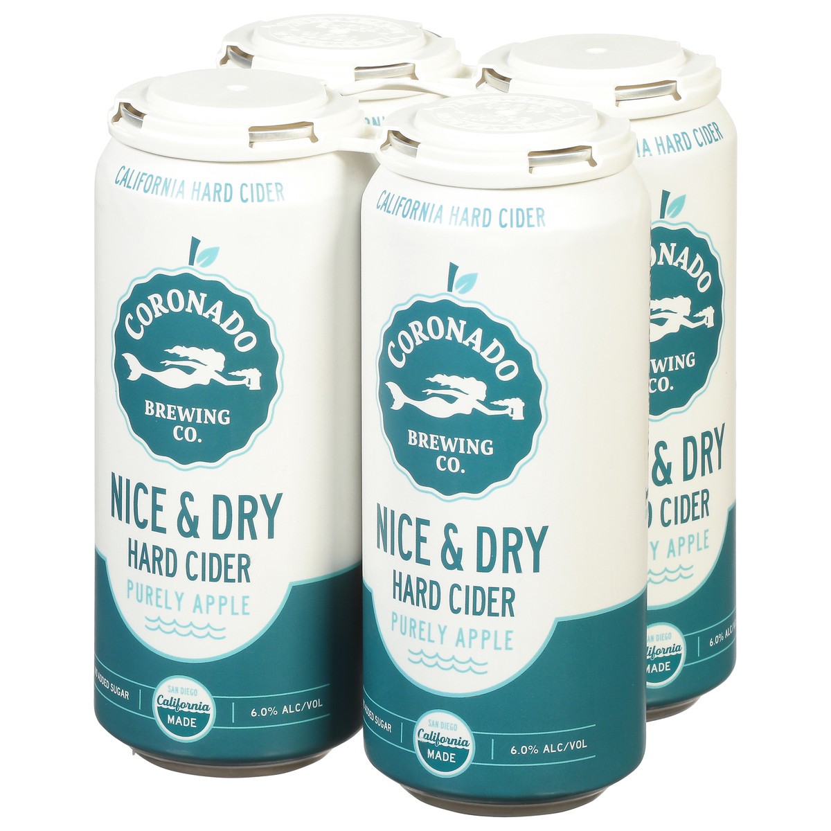 slide 4 of 13, Coronado Brewing Co. Nice & Dry Purely Apple Hard Cider 4 - 16 fl oz Cans, 4 ct