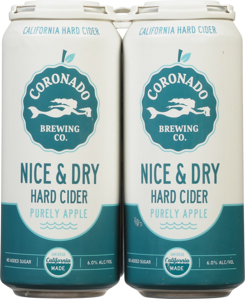 slide 10 of 13, Coronado Brewing Co. Nice & Dry Purely Apple Hard Cider 4 - 16 fl oz Cans, 4 ct