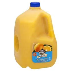 First Street Orange Juice With Calcium - 128 oz