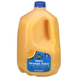 First Street Orange Juice With Calcium - 128 oz