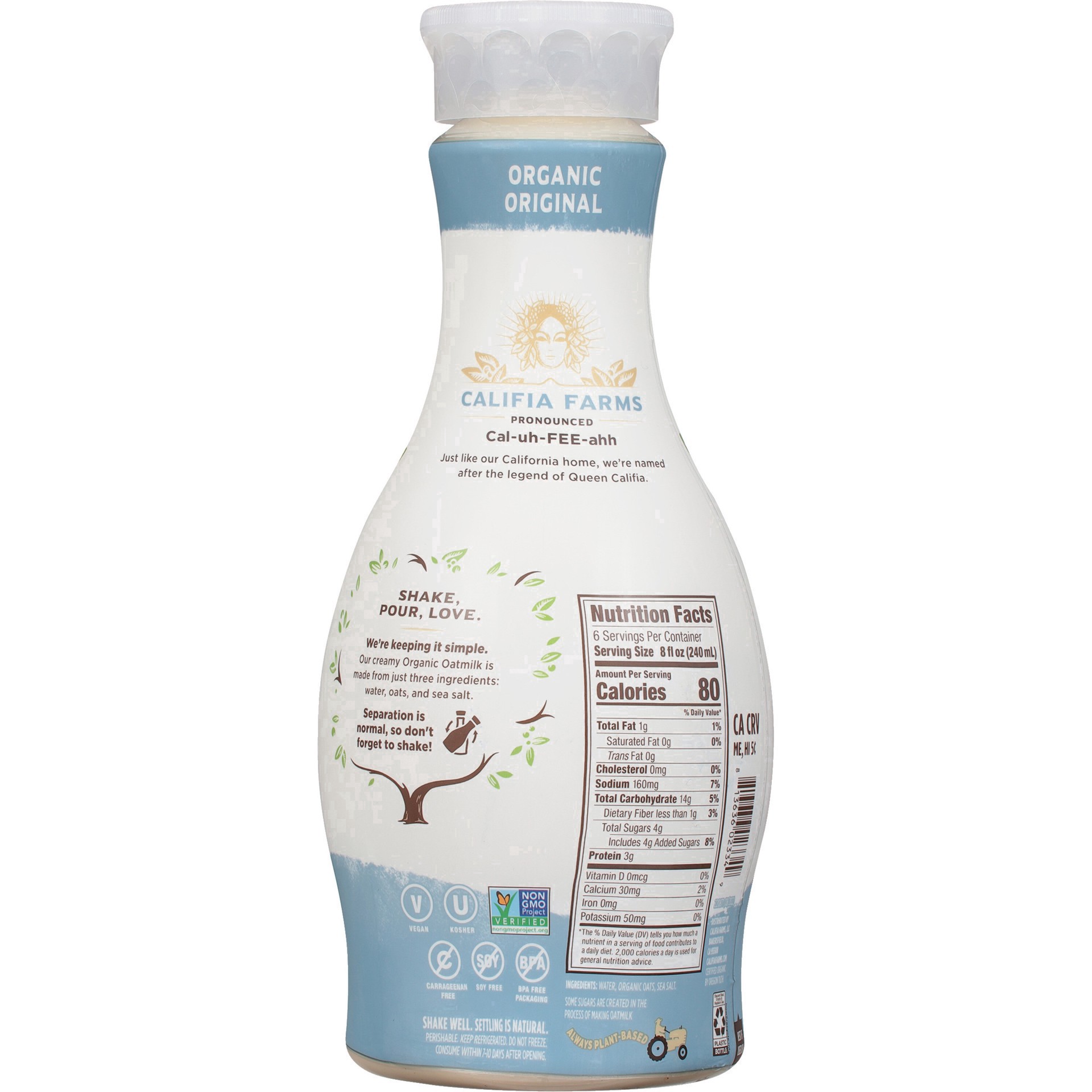 slide 11 of 19, Califia Farms Organic Original Oat Milk - 48 fl oz, 48 fl oz