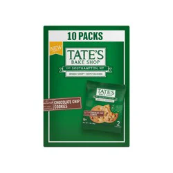 Tate's Bake Shop Chocolate Chip Cookies, 10 Snack Packs (2 Cookies Per Pack)