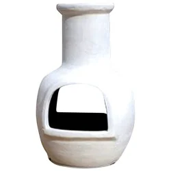 Blue Orange Pottery White Clay 2 Hole Fat Boy Chiminea