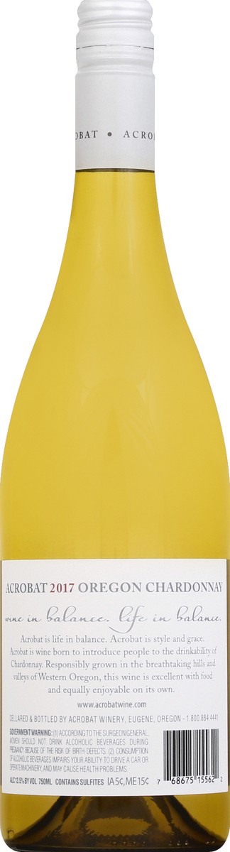 slide 6 of 6, Acrobat Wines Oregon Chardonnay, 750 ml
