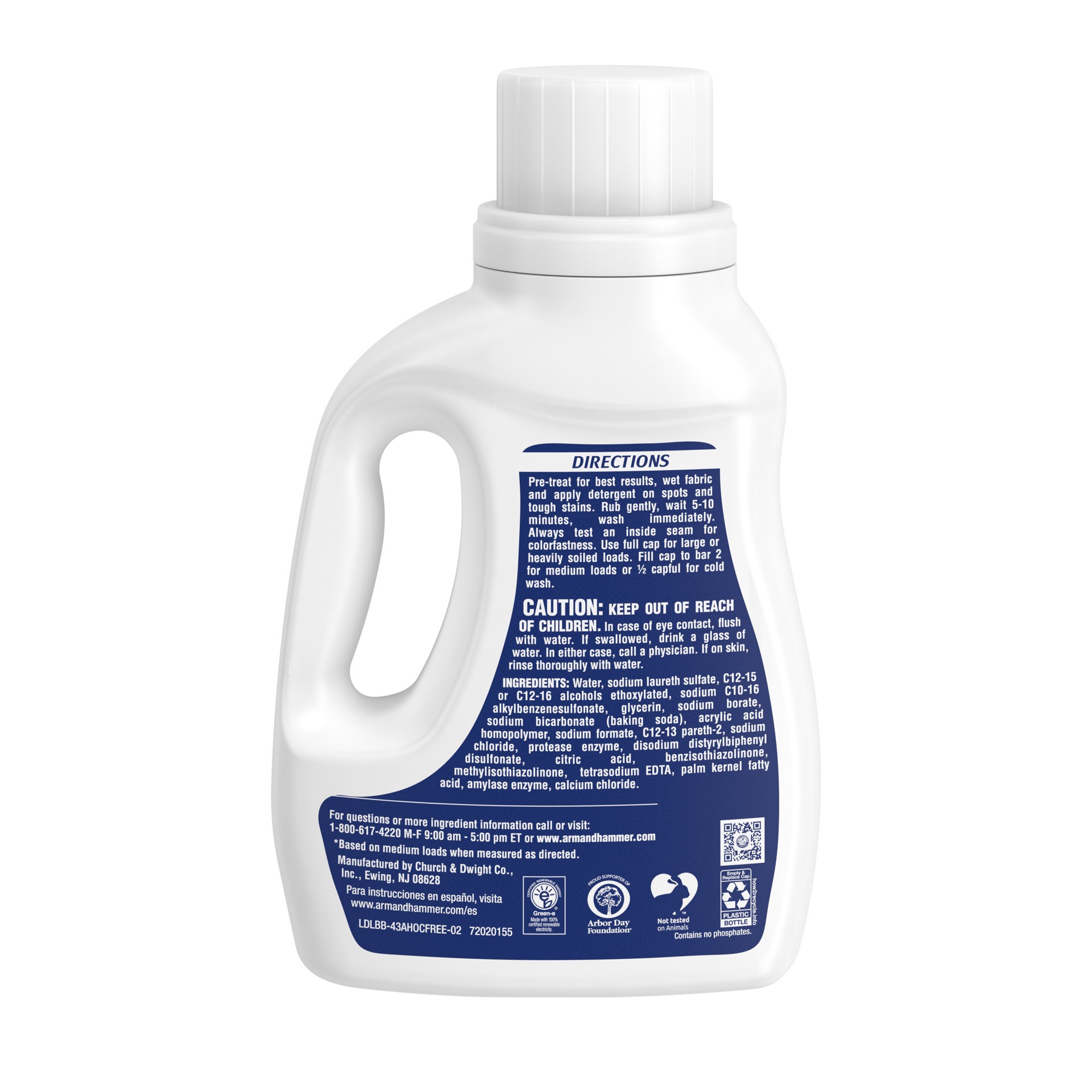 slide 5 of 5, ARM & HAMMER Oxiclean Stain Fighters Sensitive Skin Laundry Detergent, 43.75 fl oz