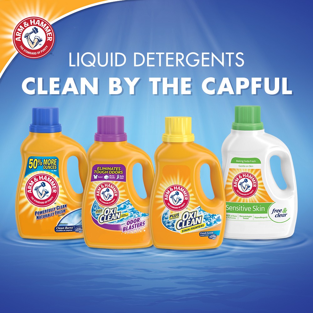 slide 3 of 5, ARM & HAMMER Oxiclean Stain Fighters Sensitive Skin Laundry Detergent, 43.75 fl oz