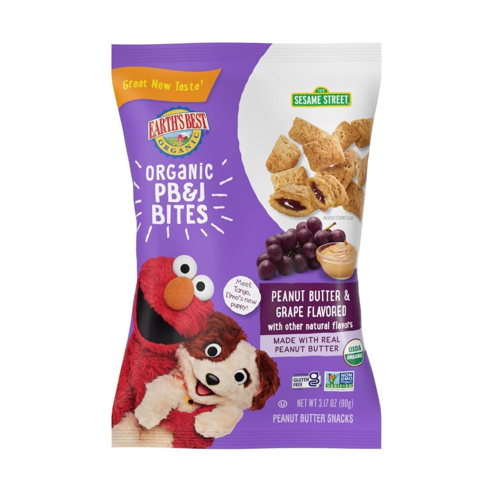 slide 1 of 2, Earth's Best Organic Peanut Butter & Grape Flavored Pb & J Bites 3.17 oz,