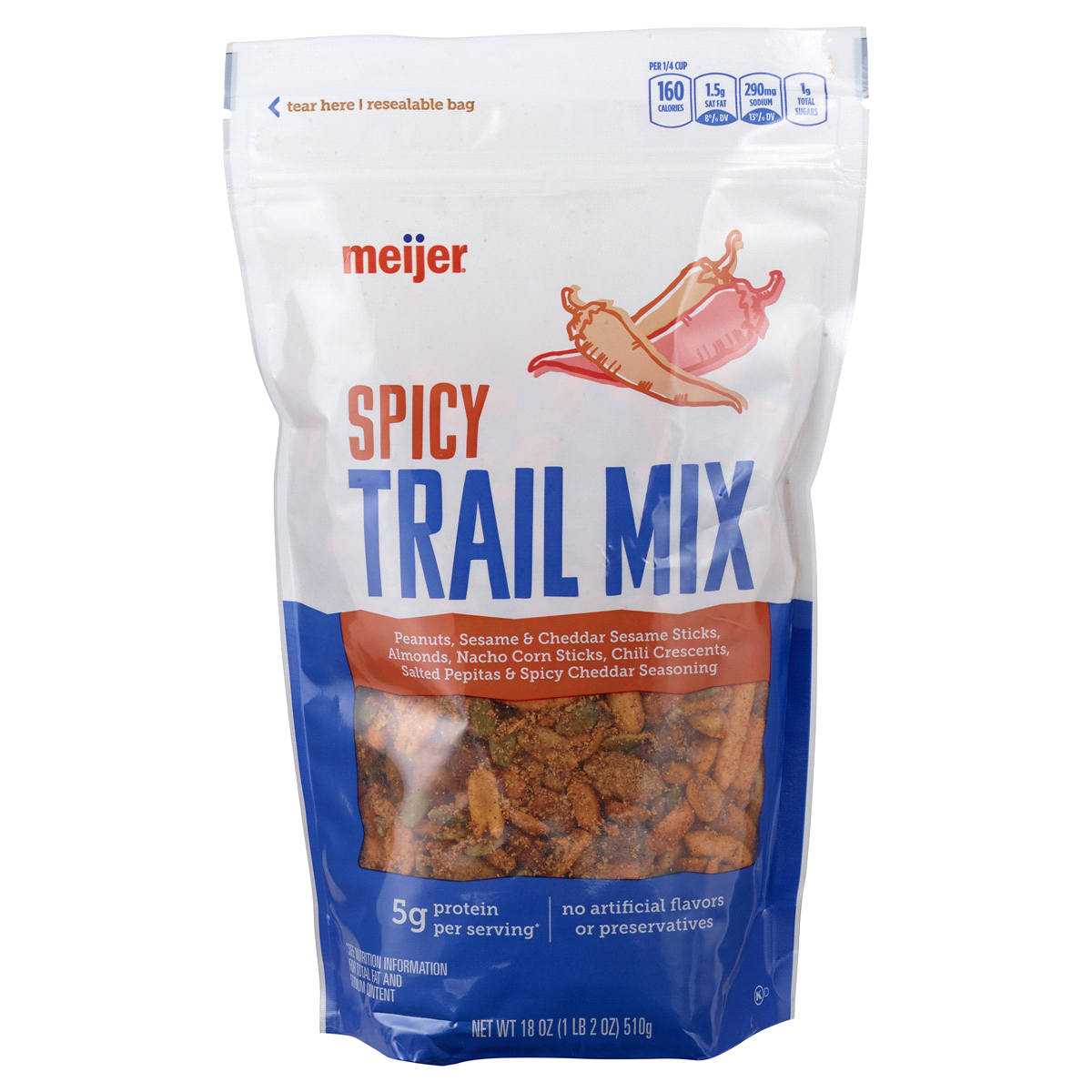 slide 1 of 5, Meijer Spicy Trail Mix, 18 oz