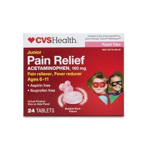 slide 1 of 1, CVS Health Junior Pain Relief Tablets 24ct, Bubble Gum, 24 ct