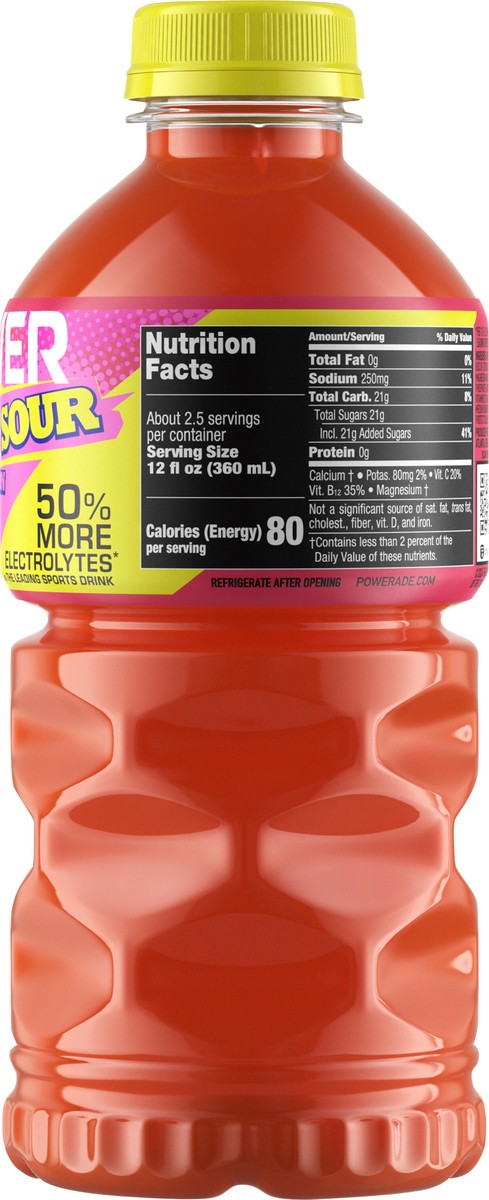 slide 7 of 10, Powerade Watermelon Lime Sour Bottle- 28 fl oz, 