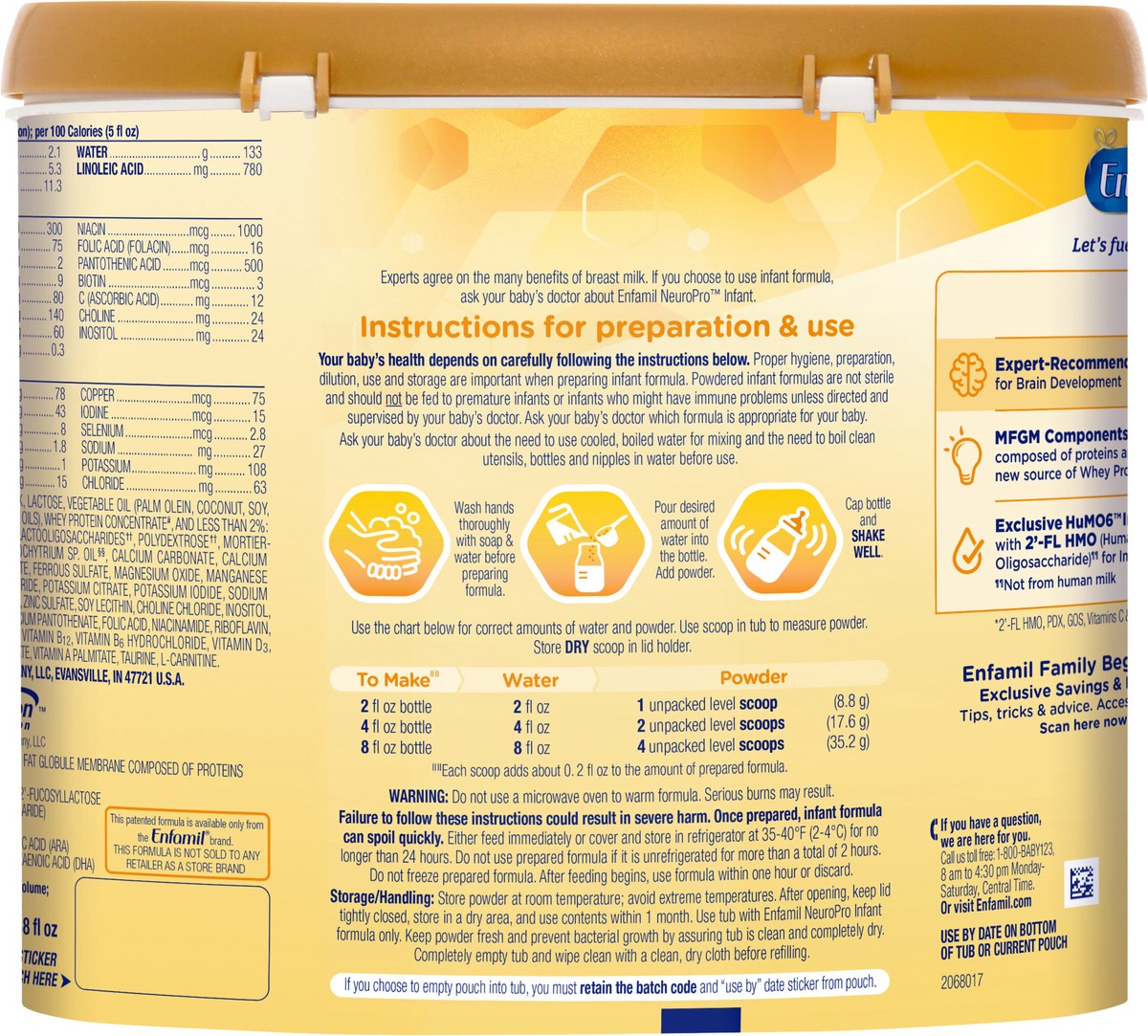 slide 6 of 7, Enfamil NeuroPro with 2'FL HMO & Expert Recommended Omega-3 DHA Baby Formula, 20.7 oz