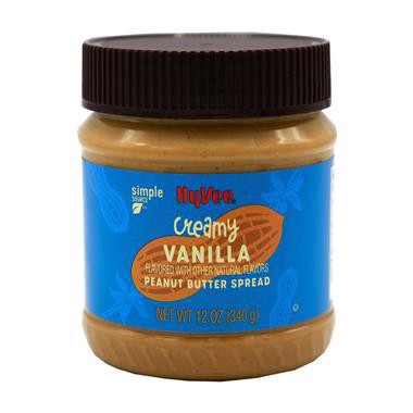 slide 1 of 1, Hy-Vee Creamy Vanilla Peanut Butter Spread, 12 oz