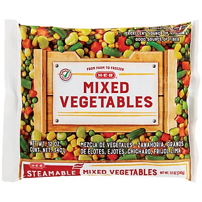 slide 1 of 1, H-E-B Steamable Mixed Vegetables, 12 oz