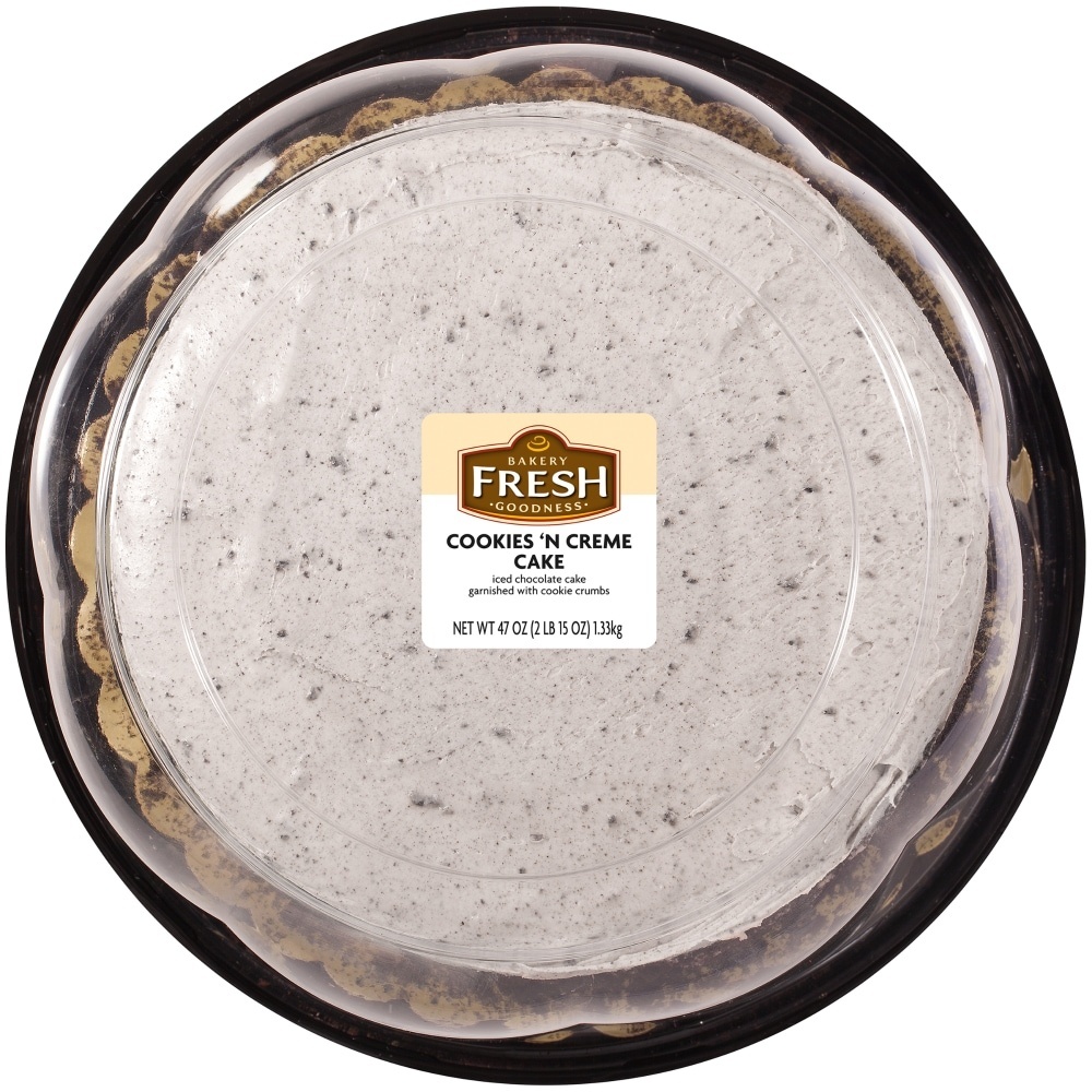 slide 1 of 1, Bakery Fresh Goodness Cookies 'N Creme Double Layer Cake, 47 oz