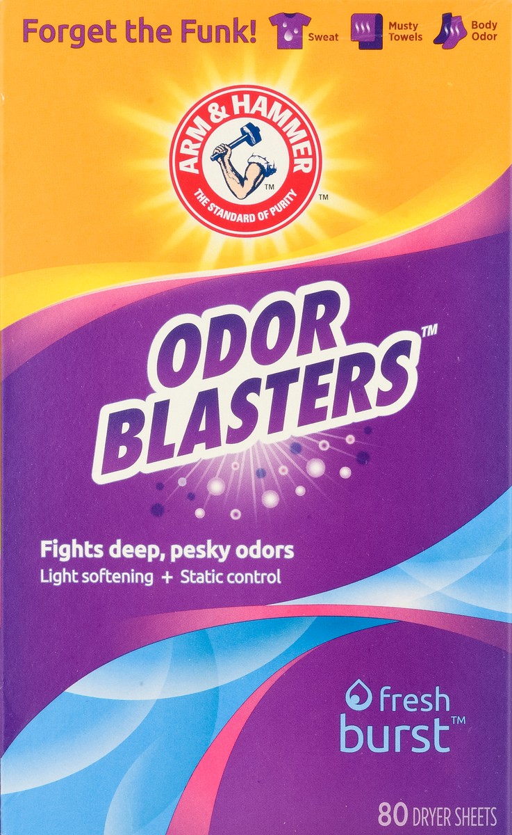 slide 5 of 10, Arm & Hammer Odor Blaster Sheets Fresh Burst 80ct, 80 ct