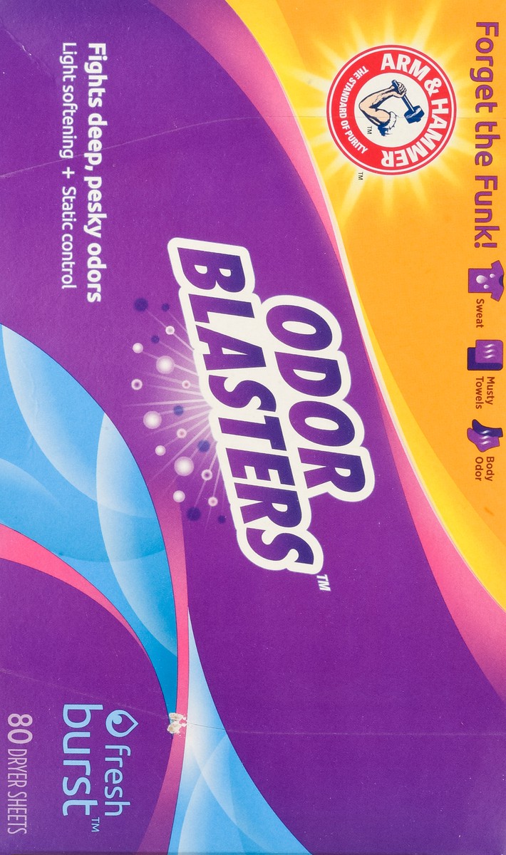 slide 10 of 10, Arm & Hammer Odor Blaster Sheets Fresh Burst 80ct, 80 ct