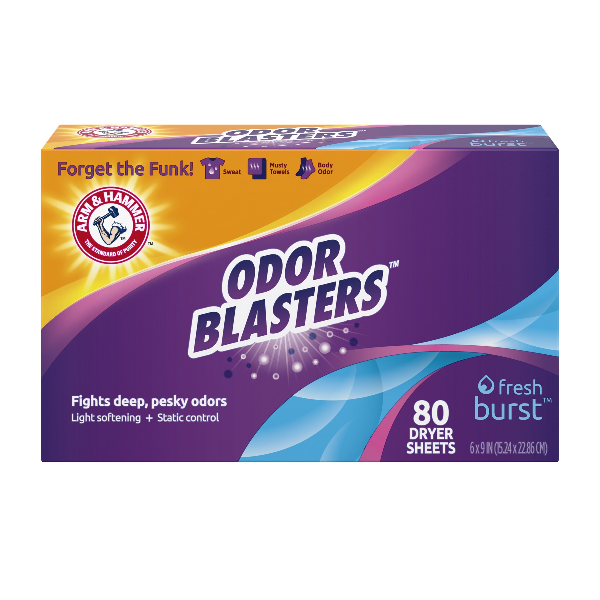 slide 1 of 10, Arm & Hammer Odor Blaster Sheets Fresh Burst 80ct, 80 ct