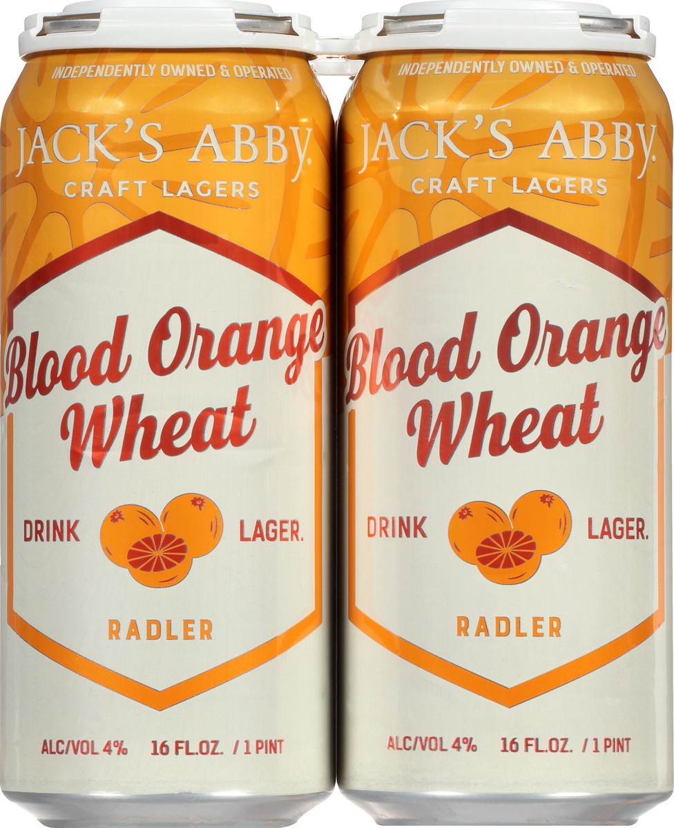 slide 1 of 11, Jack's Abby Jack Abbys Blood Orange Wheat, 4 ct; 16 oz