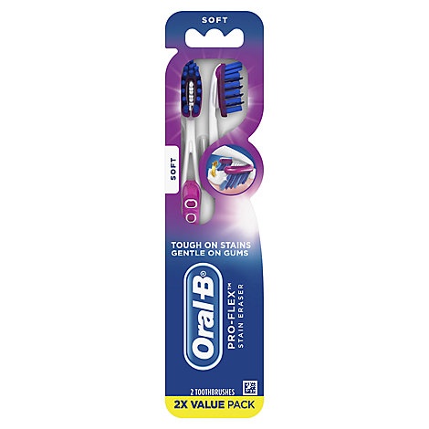 slide 1 of 1, Oral-B Pro-Flex Toothbrush Soft Value Pack, 2 ct