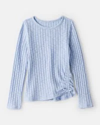 Oshkosh Girls Cinched Rib Top - Blue Blue 6-6X