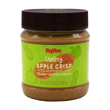 slide 1 of 1, Hy-Vee Creamy Apple Crisp Peanut Butter Spread, 12 oz