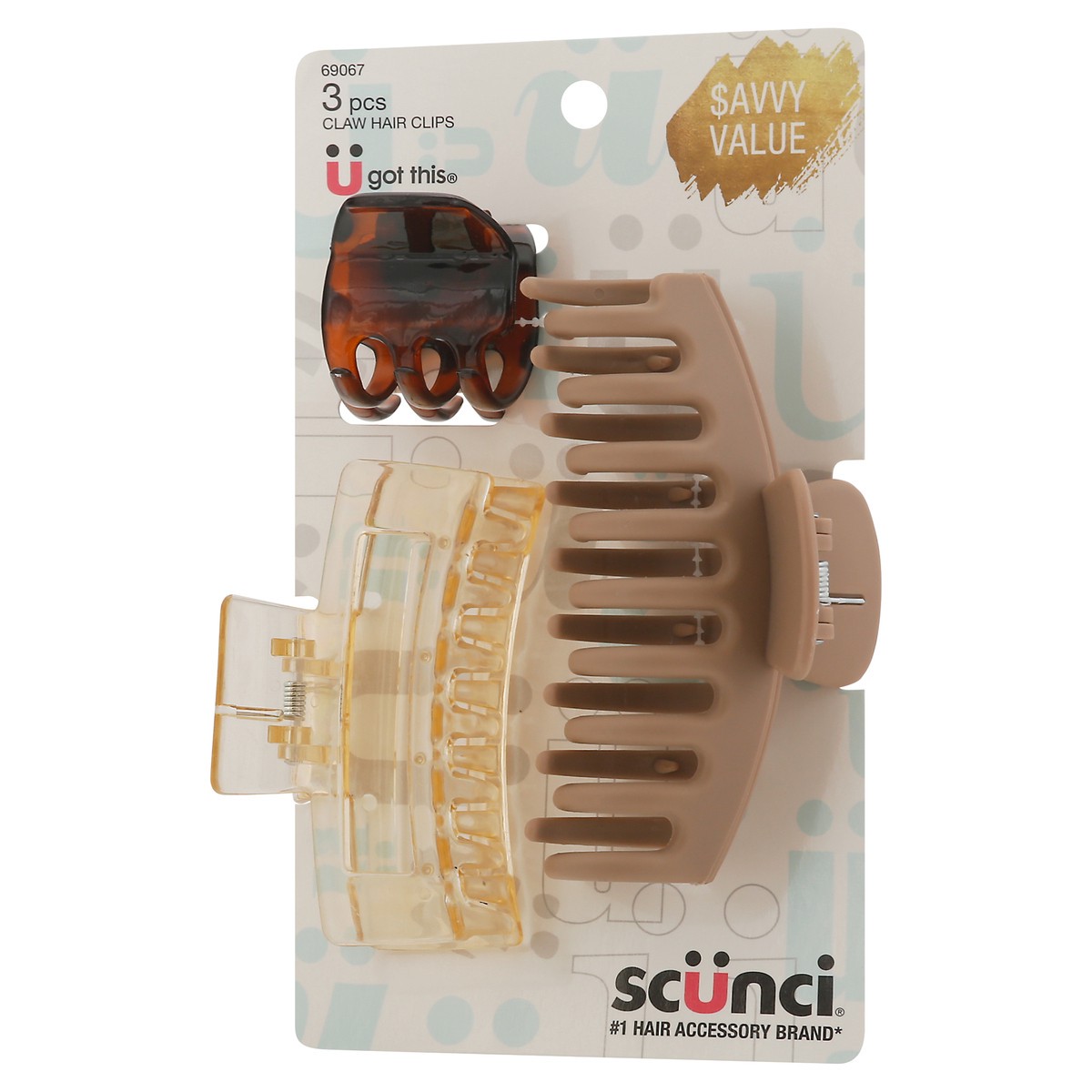 slide 6 of 9, scünci Claw Hair Clips 3 ea, 3 ct