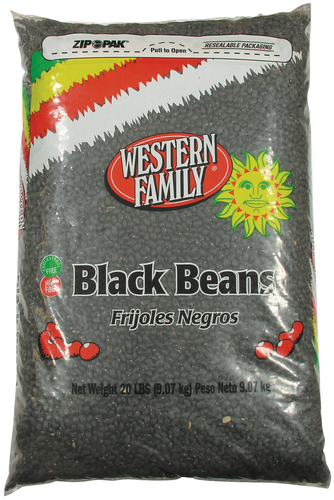 slide 1 of 1, Western Family Black Beans, 20 lb