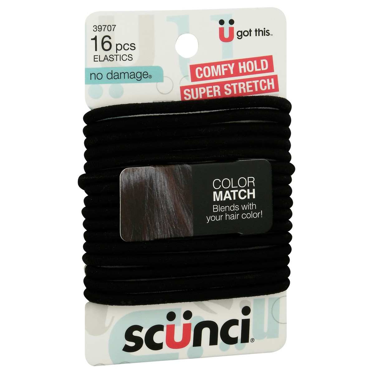 slide 5 of 9, scünci No Damage Color Match Comfy Hold Elastics 16 ea, 16 ct