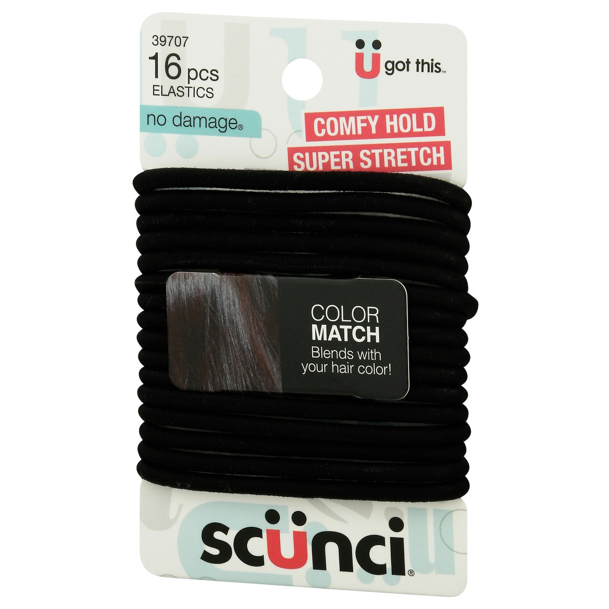 slide 7 of 9, scünci No Damage Color Match Comfy Hold Elastics 16 ea, 16 ct