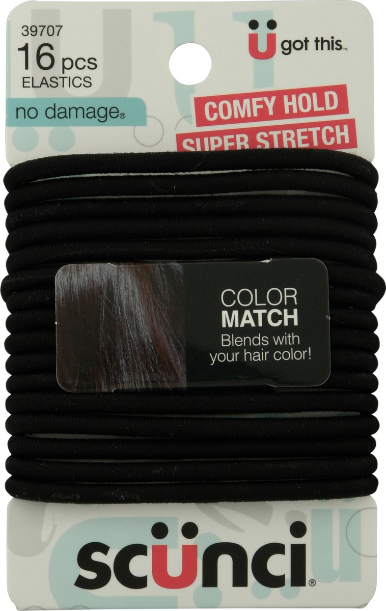 slide 8 of 9, scünci No Damage Color Match Comfy Hold Elastics 16 ea, 16 ct