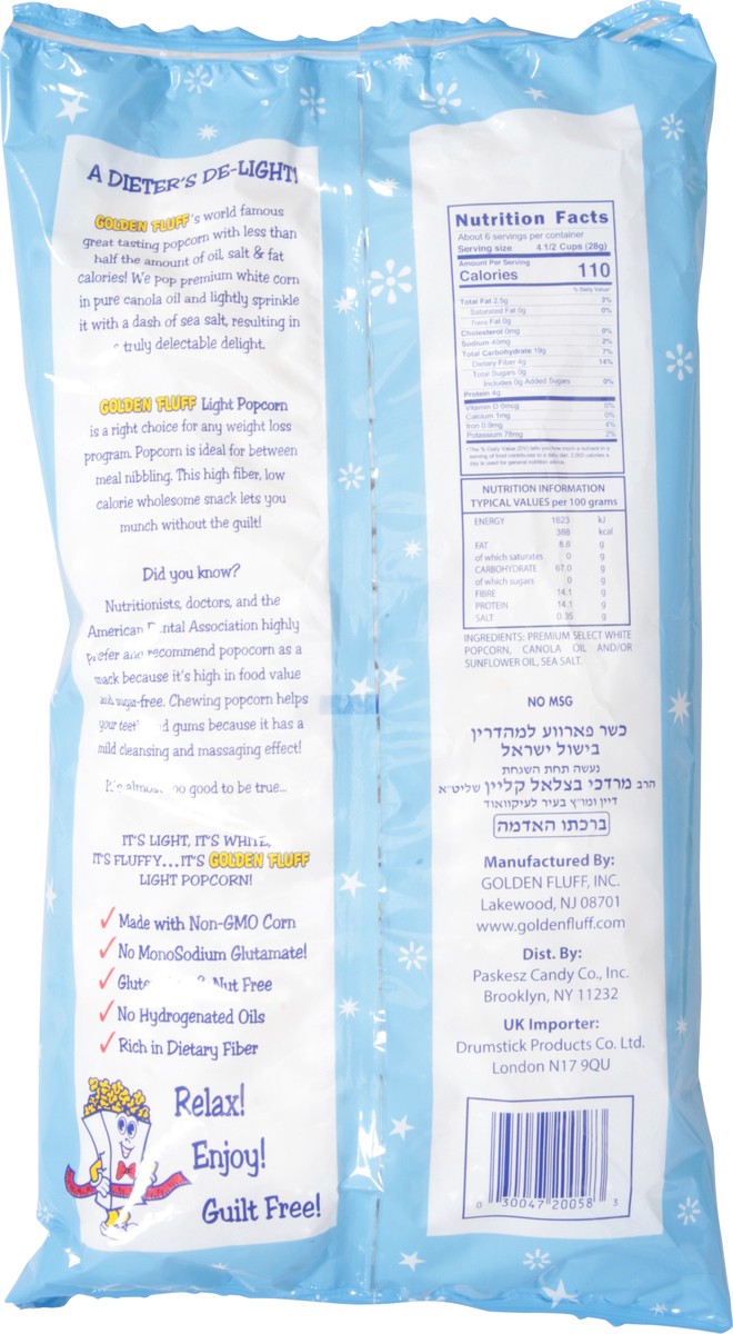 slide 12 of 13, Golden Fluff Large Popcorn Lite, 5.5 oz